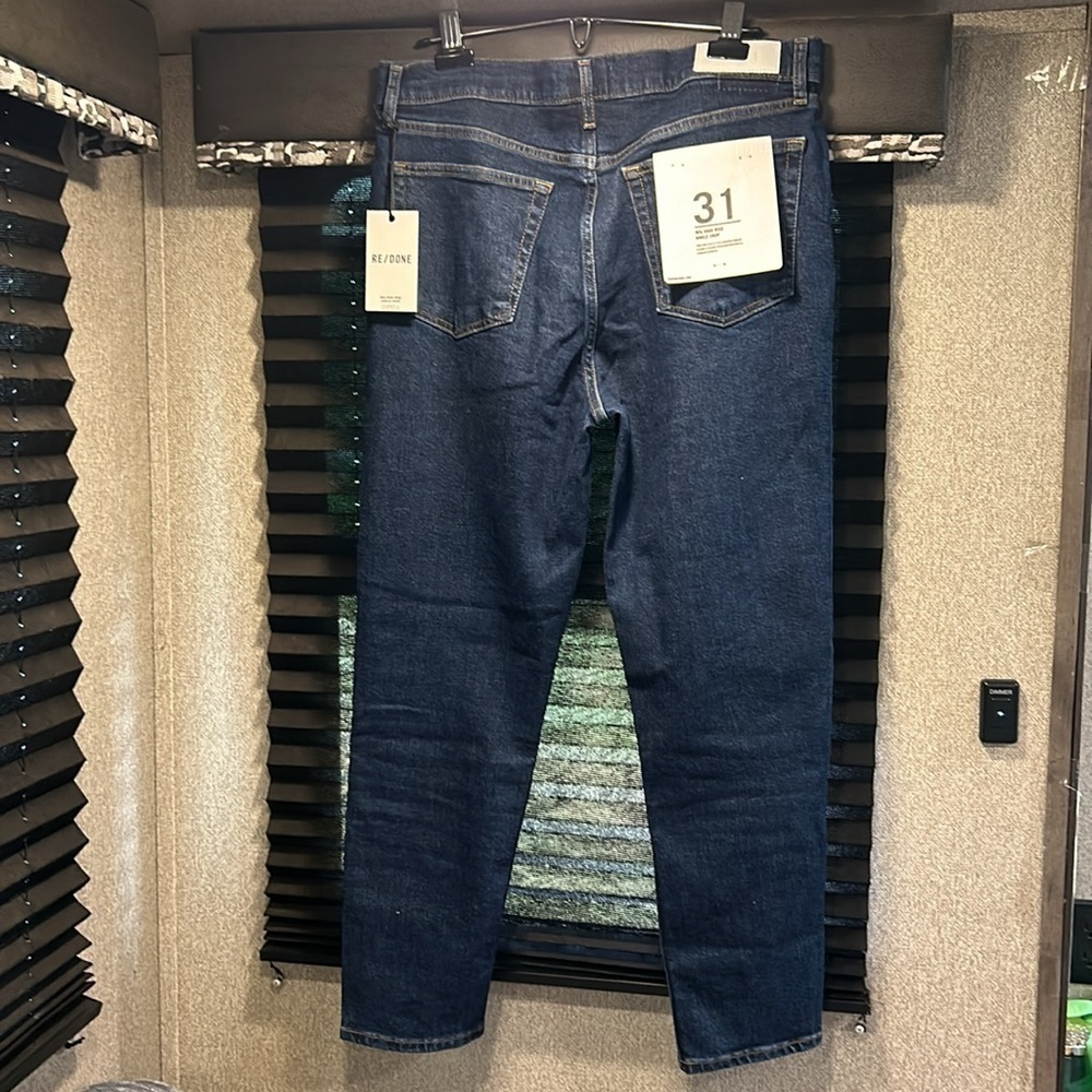 RE/DONE Women’s ‘90s Dark Wash High Rise Ankle‎ Crop Button Fly Jeans SZ 31 NWT - Picture 8 of 15